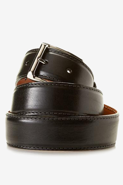 Black Genuine Italian Calfskin Leather Belt Belts David August, Inc.   