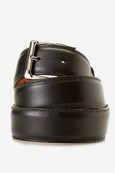 Black Pebble Grain Leather Belt Belts David August, Inc.   