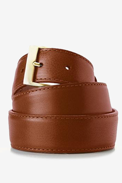 British Tan Genuine Italian Calfskin Leather Belt Belts David August, Inc.   