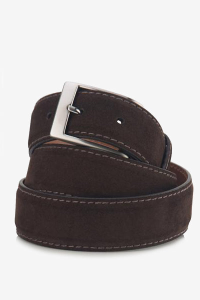 Brown Suede Leather Belt Belts David August, Inc.   