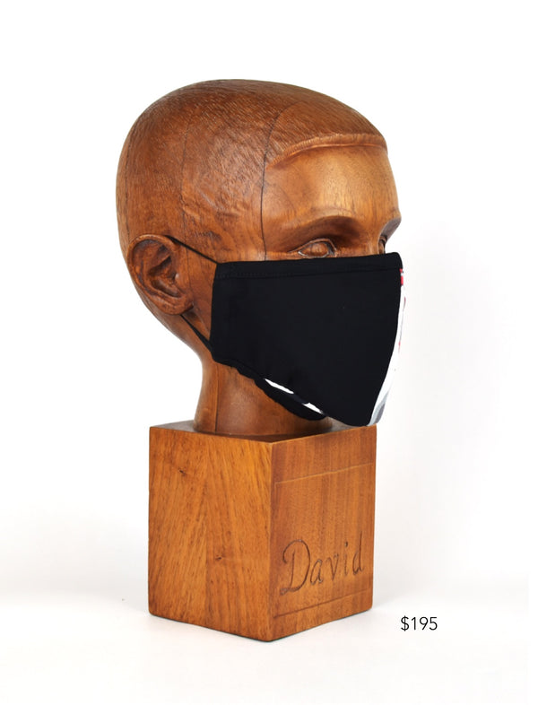 Premium Black/Floral Split Cloth Face Mask - FM12 Face Mask David August, Inc.   