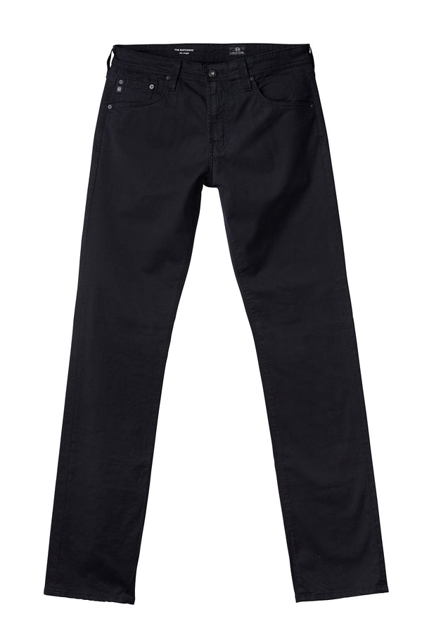 AG 'Matchbox' Slim Fit Sueded Sateen Pants in Black Pants AG Jeans Adriano Goldschmied   