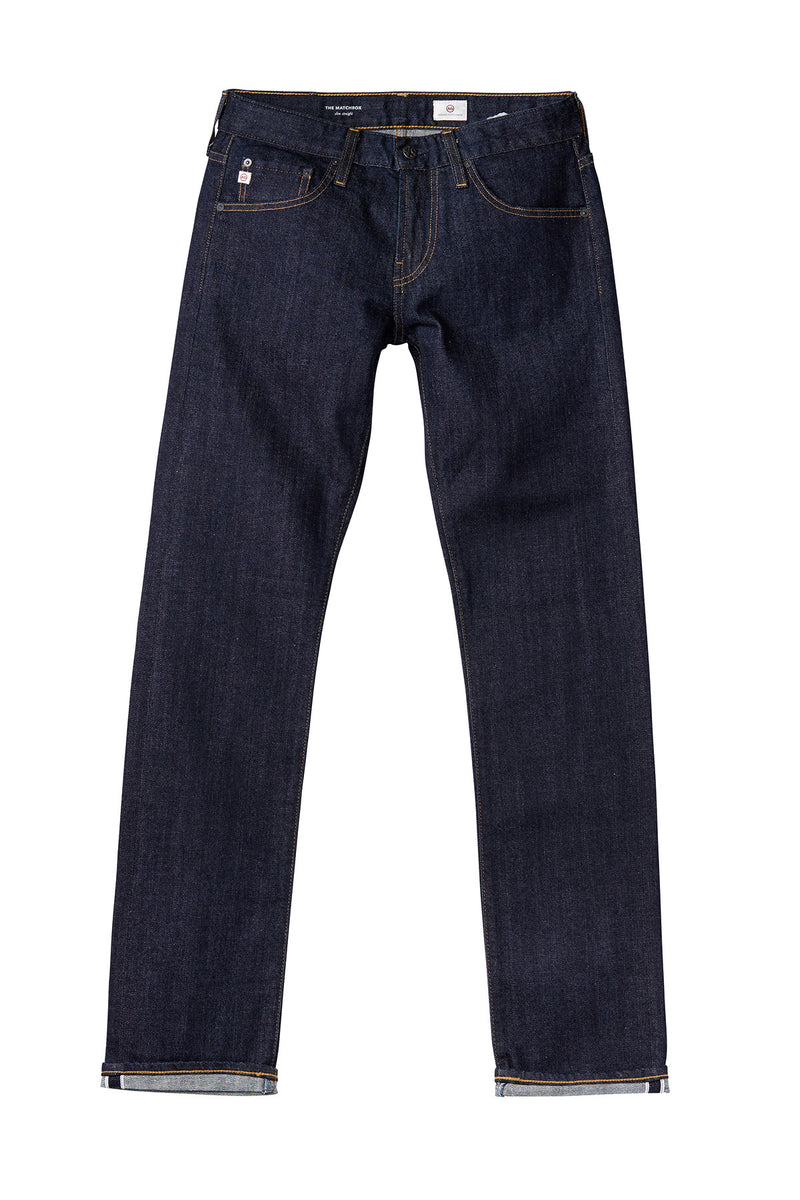 AG 'Matchbox' Slim Fit Jeans in Dark Stretch Selvage (Alpha) Pants AG Jeans Adriano Goldschmied   