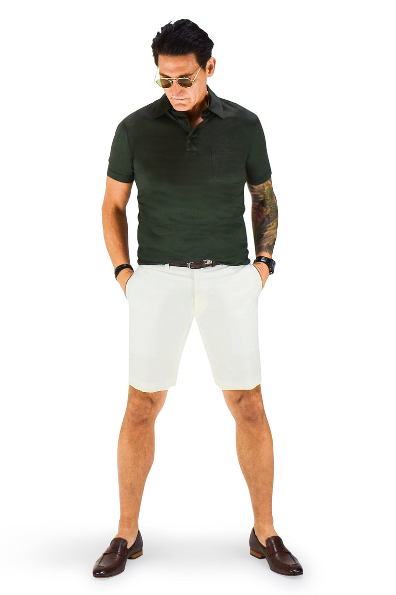David August Off White Summer Wool Linen Shorts - Cut-to-Order Shorts David August, Inc.   