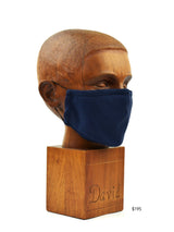 Premium Navy and Blue Basket Weave Cloth Face Mask - FM29 Face Mask David August, Inc.   