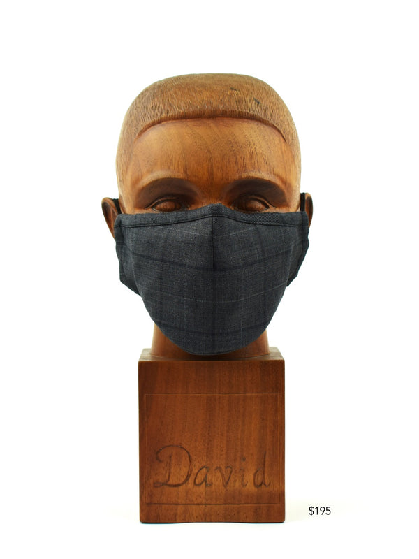 Premium Grey Subtle Window-Plaid Cloth Face Mask - FM32 Face Mask David August, Inc.   