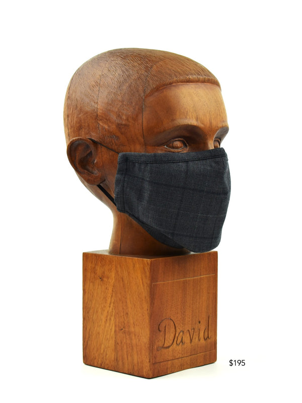 Premium Grey Subtle Window-Plaid Cloth Face Mask - FM32 Face Mask David August, Inc.   