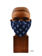 Premium Navy with Blue Dot Cloth Face Mask - FM36 Face Mask David August, Inc.   