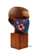 Premium Blue Wave with Pink Floral Cloth Face Mask - FM34 Face Mask David August, Inc.   