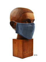 Premium Blue and Navy Window-Plaid Cloth Face Mask - FM33 Face Mask David August, Inc.   