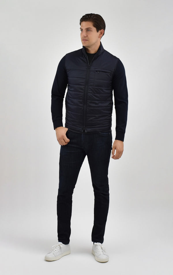 Quilted Travel Jacket in Navy Knitwear David August, Inc.   