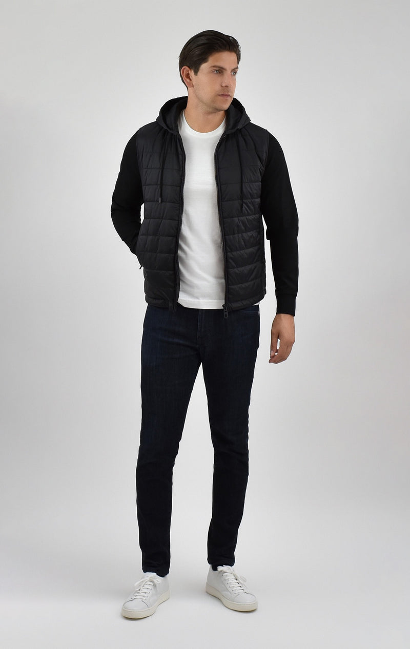 Quilted Travel Hoody in Black Knitwear David August, Inc.   