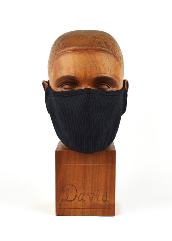 Premium Grey Pin-Dot Stripe Cloth Face Mask - FM21 Face Mask David August, Inc.   