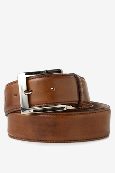 Genuine Italian Calfskin Leather Belt in Light Brown Belts David August, Inc.   