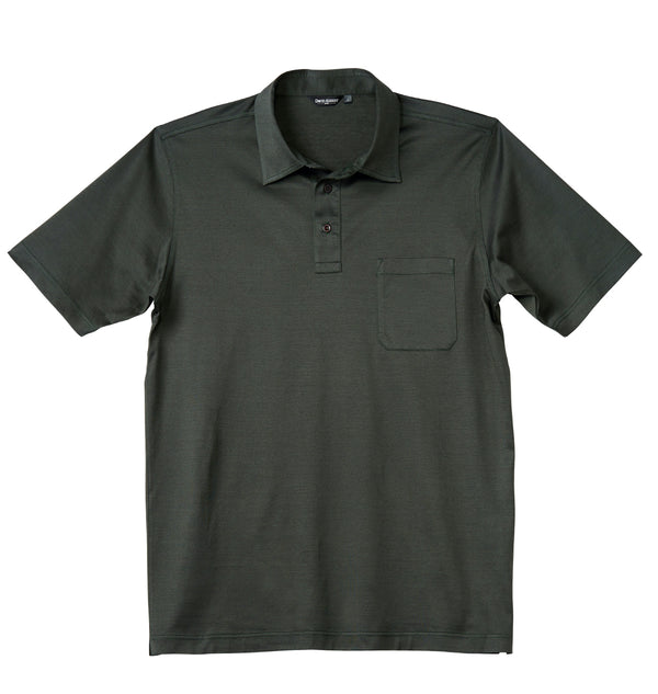 Luxury Mercerized Cotton Polo in Olive  David August, Inc.   