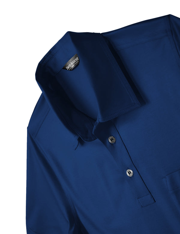 Luxury Mercerized Cotton Polo in Medium Blue  David August, Inc.   