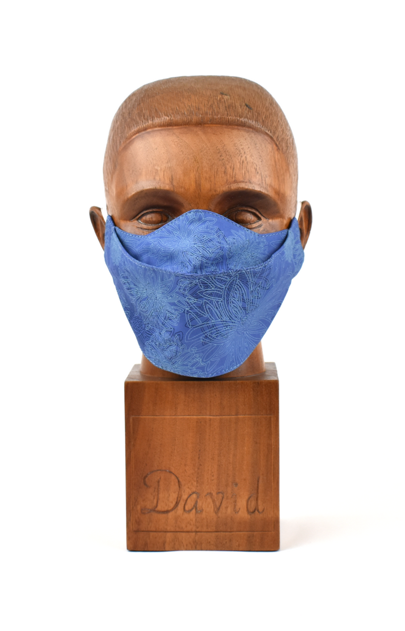 Premium Blue Abstract Flat Front Cloth Face Mask - FM39 Face Mask David August, Inc.   