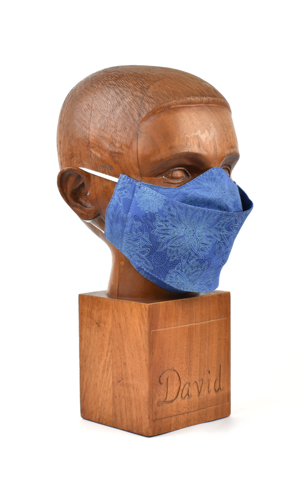 Premium Blue Abstract Flat Front Cloth Face Mask - FM39 Face Mask David August, Inc.   