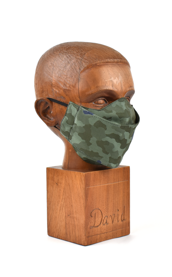Premium Green Camo Flat Front Cloth Face Mask - FM43 Face Mask David August, Inc.   