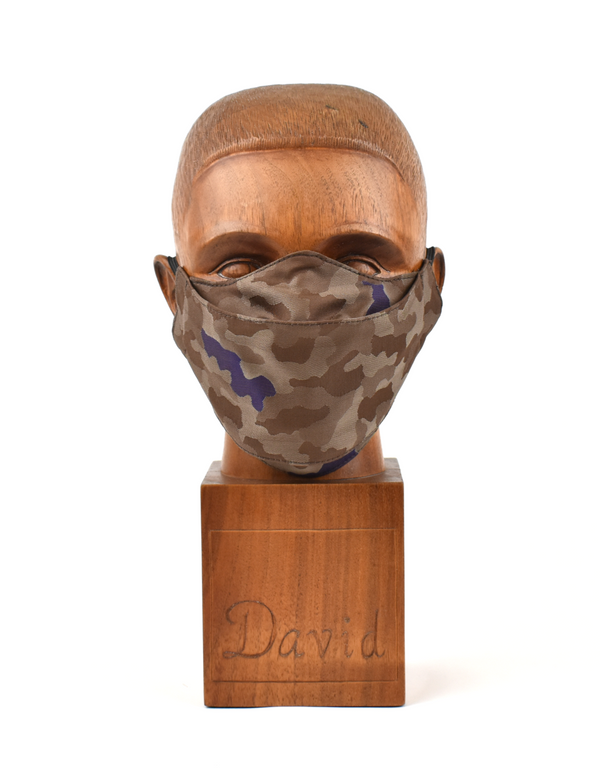 Premium Brown Camo Flat Front Cloth Face Mask - FM44 Face Mask David August, Inc.   