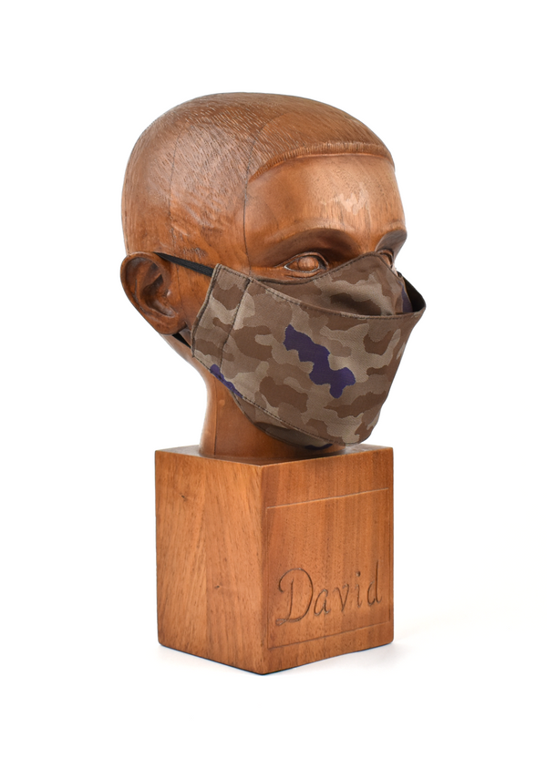 Premium Brown Camo Flat Front Cloth Face Mask - FM44 Face Mask David August, Inc.   