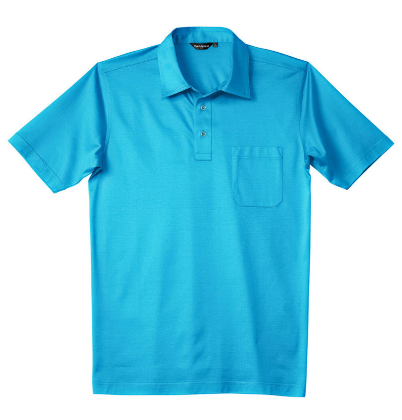 Luxury Mercerized Cotton Polo in Turquoise  David August, Inc.   