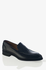 David August Pebble Grain Leather Belgian Loafer in Black Peccary Nero Shoes David August, Inc.   