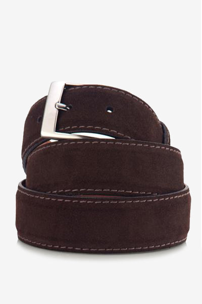 Tobacco Suede Leather Belt Belts David August, Inc.   