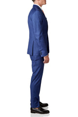 Midnight Blue Window Plaid Wool 3-Piece Suit Suit David August, Inc.   